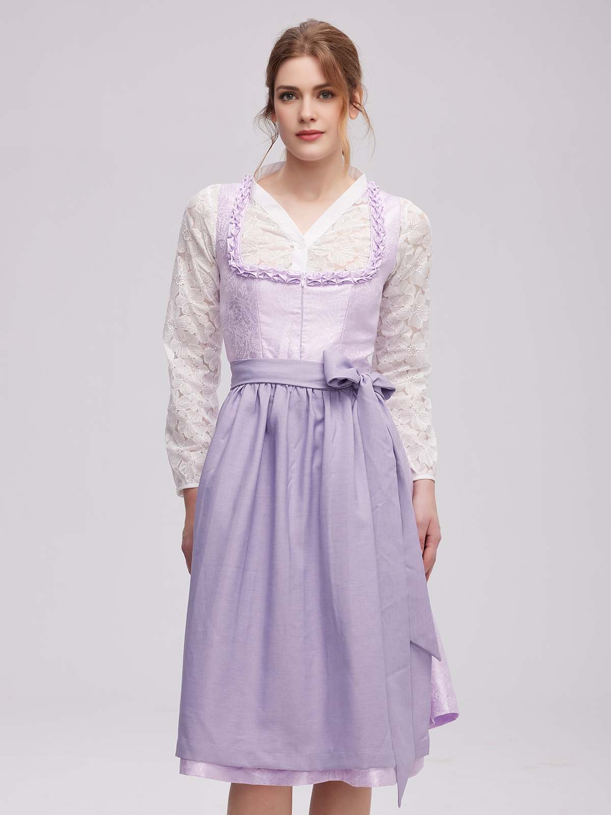 Langärmlige Dirndlbluse in Lila