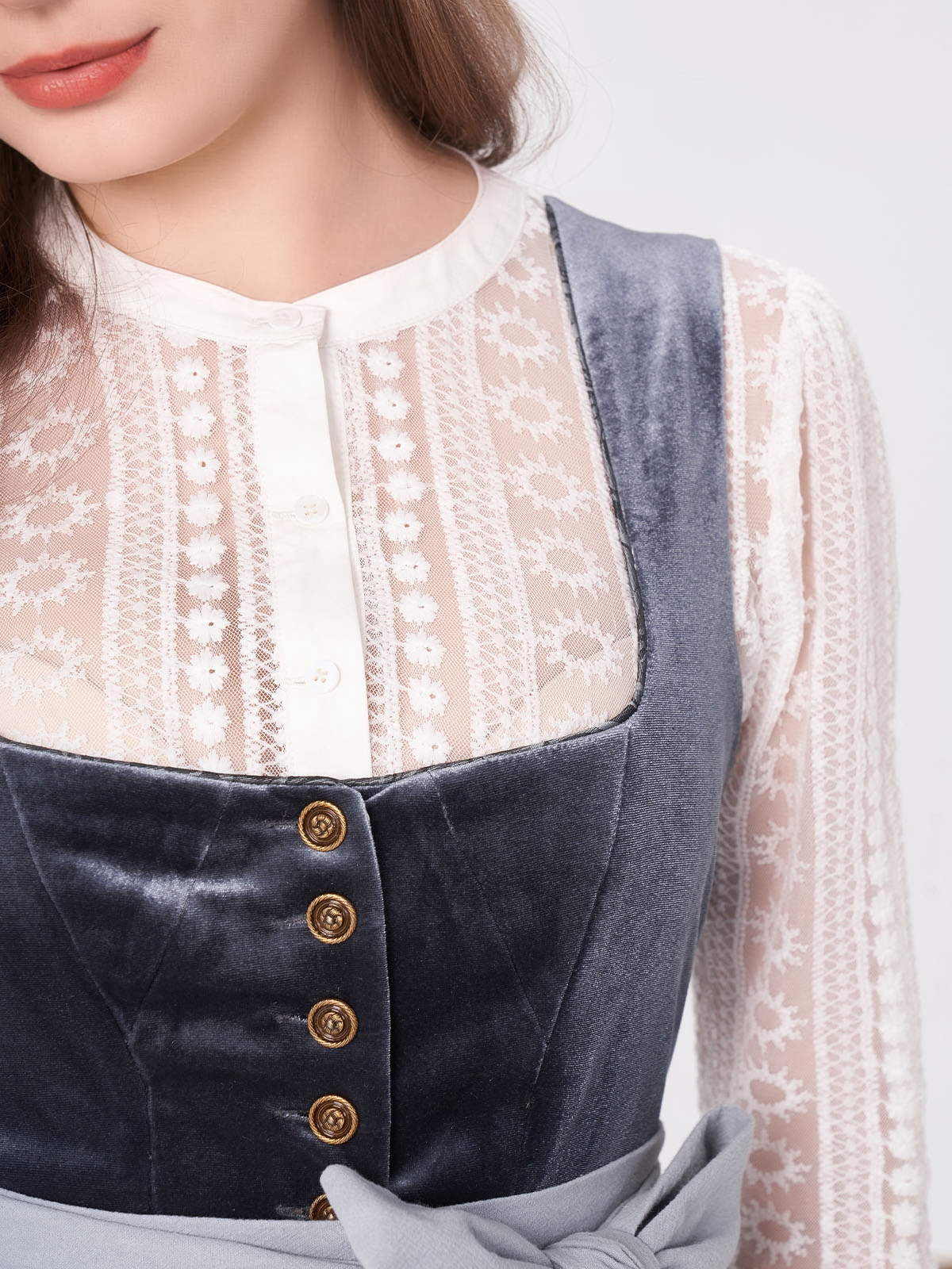 Dirndl Damen Samt in Blau