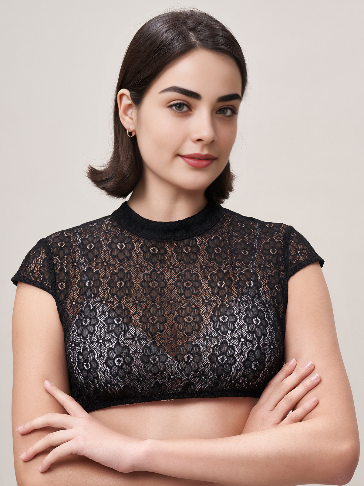 Dirndl Bluse in Schwarz