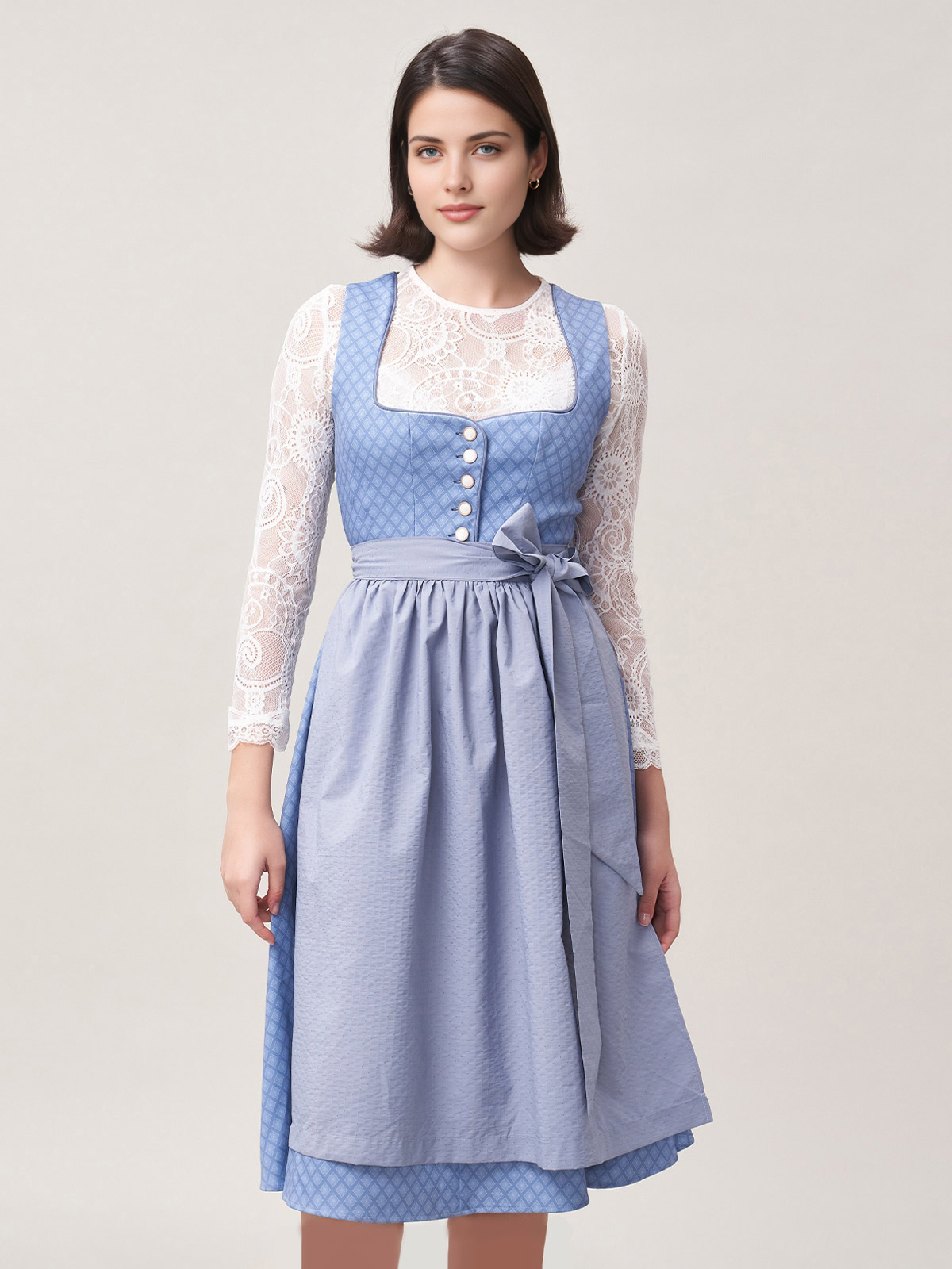 Dirndl aus Samt in Blau