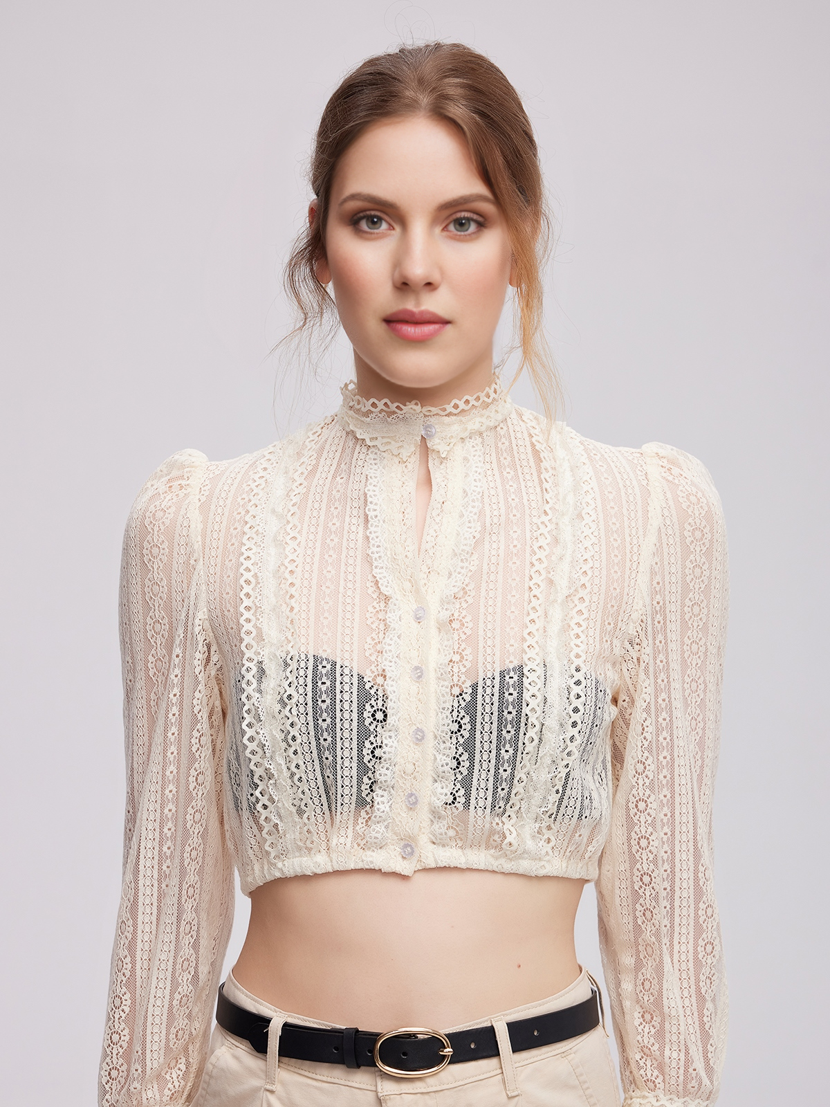 Dirndlbluse in Beige